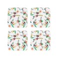 thumbnail image 2 of Balery 4 Pcs Pretty Floral With Leavesleather Coasters Set, Drink Table Cup Coasters For Living Room Kitchen Coffee Decor, 2 of 9