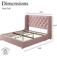 thumbnail image 6 of 4 EVER WINNER Full Size Bed Frame, Pink Full Bed Frame, Modern Upholstered Platform Bed Frame with Button Wingback Headboard, Pink, 6 of 7