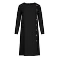 thumbnail image 4 of Robe à Manches Longues pour Femmes Mode Décontractée Manches Longues Couleur Unie Confortable Décoration Boutonnée Robe Chandail en Molleton Hauts à Manches Longues pour Femmes, 4 of 6