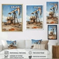 thumbnail image 4 of Designart "Gold Oil Rigs landscapes In Texas I" Cityscapes Floater Framed Canvas Wall Art, 4 of 7