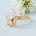 thumbnail image 6 of JEWELRYTREASURE 7x5 MM / 1.5 ct Fire Opal Engagement Ring Rose Gold Plated Bridal Ring Curved Diamond Jewelry Christmas Day Gift for Women, 6 of 8