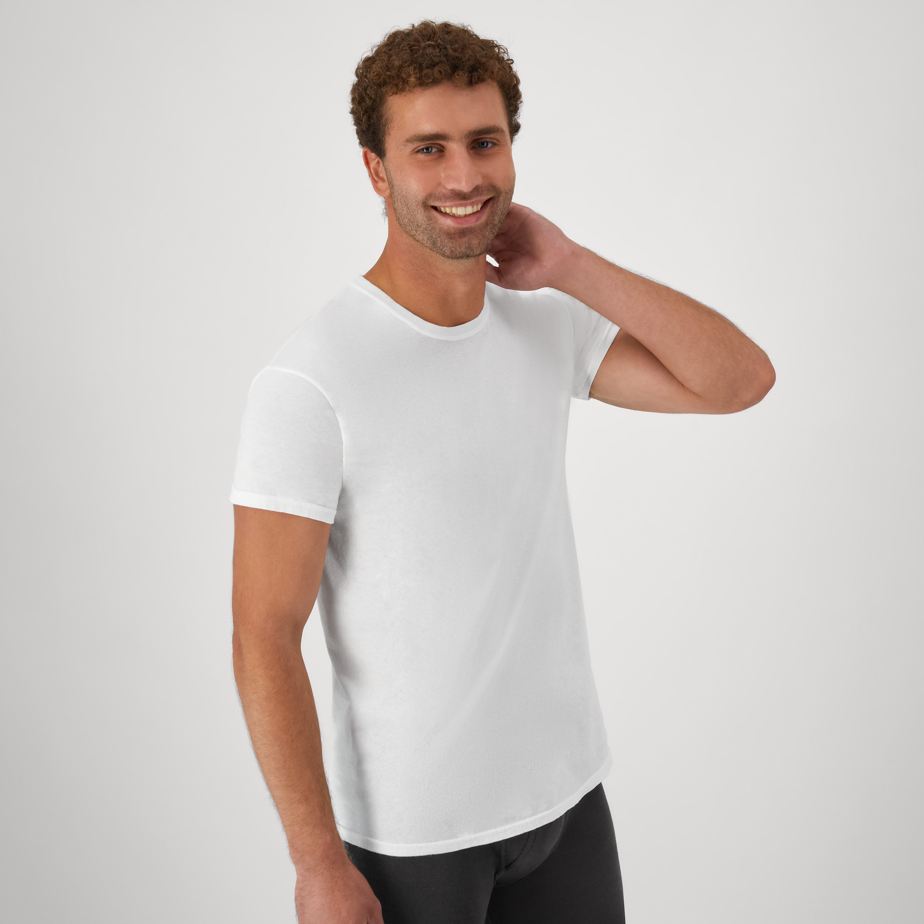 Hanes Men's White Crew T-Shirt Undershirts, 3 Pack photo 4