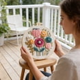 thumbnail image 2 of 2Pack Embroidery Kit For Beginners Cross Stitch Kits Needlepoint Set Colorful Flowers Patterns Embroidery Thread Kit For Craft Lover Hand Stitch With Threads Hoop Fabric-Floral, 2 of 4