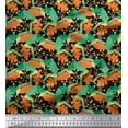thumbnail image 1 of Soimoi Poly Georgette Fabric Berries & Autumn Leaves Printed Craft Fabric by The Yard 42 Inch Wide, 1 of 3