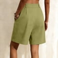 thumbnail image 4 of YTCAMLO Bermuda Shorts for Women Summer Trendy Flat Front Dress Shorts with Pockets Lightweight Knee Length Wide Leg Shorts, 4 of 6
