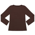thumbnail image 4 of Pxiakgy Hot Sale!! Womens Long Sleeve V Neck Ribbed Knit Fitted Casual Tops Tee Slim Basic Shirt Womens Long Sleeve V Neck Ribbed Knit Casual Tops Tee Slim Basic Shirt Brown Xl, 4 of 4