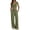 Army Green, variant on Women's 2 Piece Outfits Square Neck Crop Top Short Sleeve Ribbed Knit Drawstring Waist Wide Leg Pants Relaxed Casual Vacation Set with Pockets
