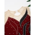 thumbnail image 4 of iEFiEL Girls Sleeveless Figure Skating Dress Shiny Rhinestone Rhythmic Gymnastics Ballet Leotard Dancewear Burgundy 8, 4 of 7