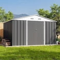 thumbnail image 3 of Kojooin 8*8 FT Metal Storage Shed for Outdoor,Steel Yard Shed with Design of Lockable Doors,Utility and Tool Storage,grey, 3 of 7