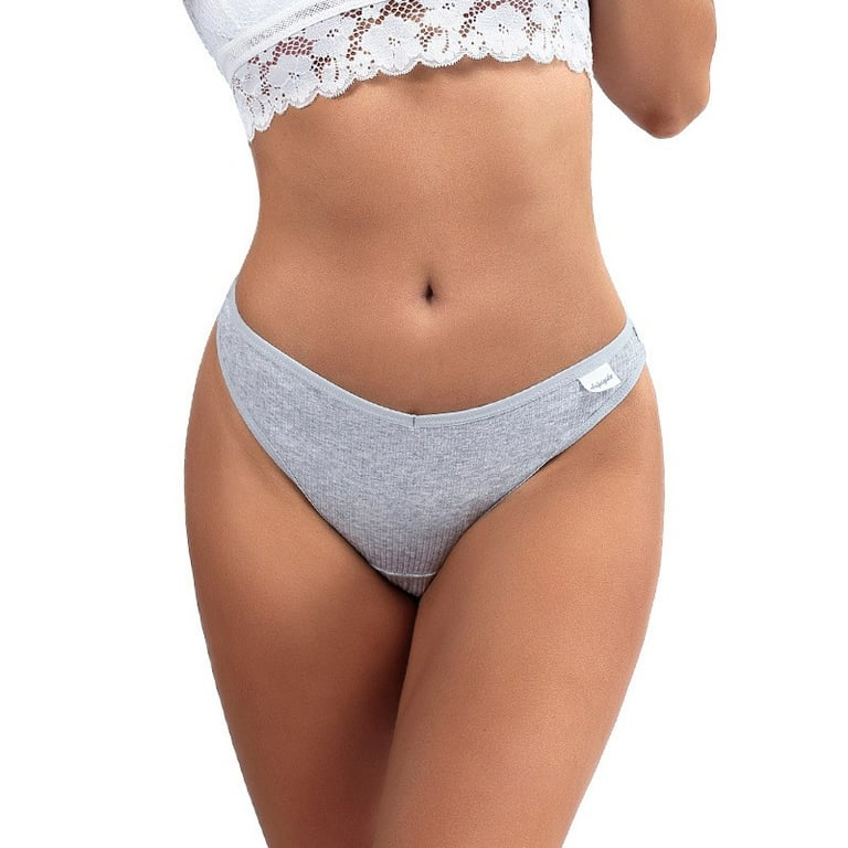YDKZYMD Womens Gray Thongs Patchwork Soft G String Underwear Low Waist  Stretchy Comfortable Compression Breathable Panty 