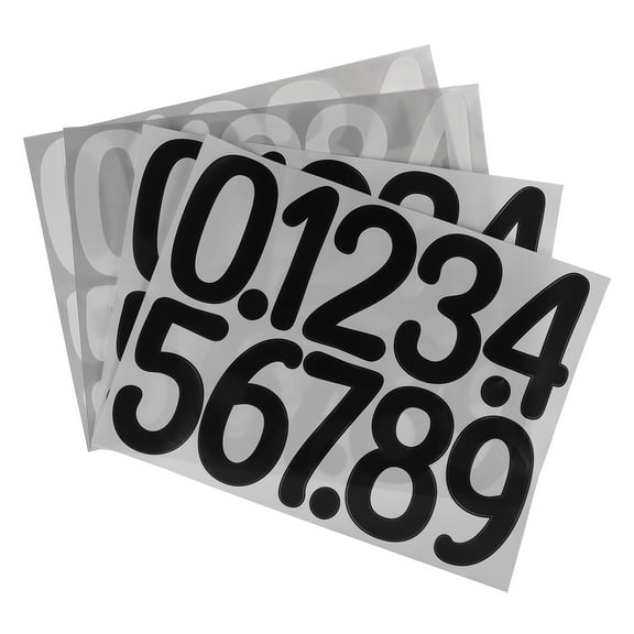 IBASETOY 4PCS House Number Sticker Black Vinyl Adhesive for Porch Pillars