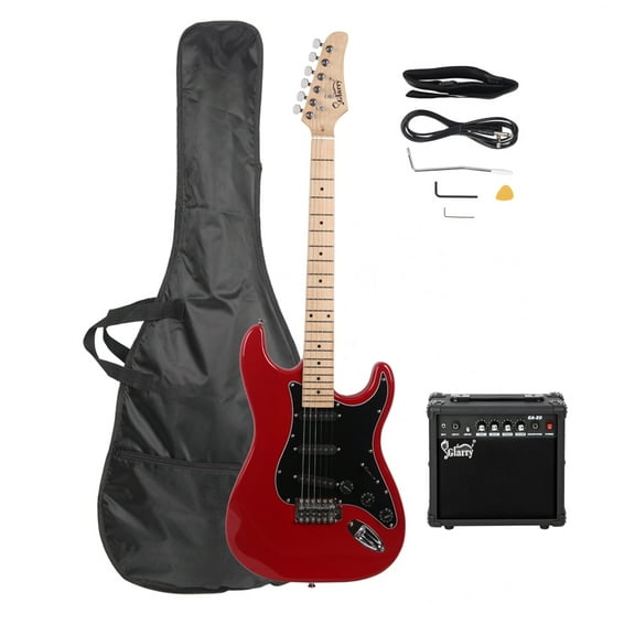 Glarry 40" Beginner 6 Stings Electric Guitar with 20W Amp, Red