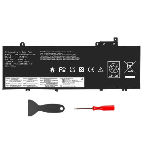 L17L3P71 Laptop Battery Compatible with Lenovo ThinkPad T480S Series Notebook L17M3P71 01AV478 SB10K97620 01AV479 SB10K97621 L17M3P72 01AV480 SB10K97622 11.58V 57Wh 4920mAh