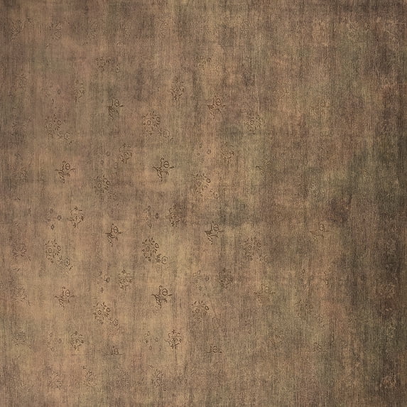 Ahgly Company Indoor Square Oriental Brown Industrial Area Rugs, 8' Square