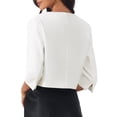 thumbnail image 3 of INSPIRE CHIC Women's 3/4 Sleeve Cardigan Open Front 2026 Elegant Cocktail Bolero Shrug for Dress M White, 3 of 5