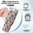 thumbnail image 3 of Gukieu Plum Print 40OZ Ice Cup, Stainless Steel Vacuum Kettle with Handle Suitable for Hot and Cold Drinks, Travel, Fitness, 3 of 8