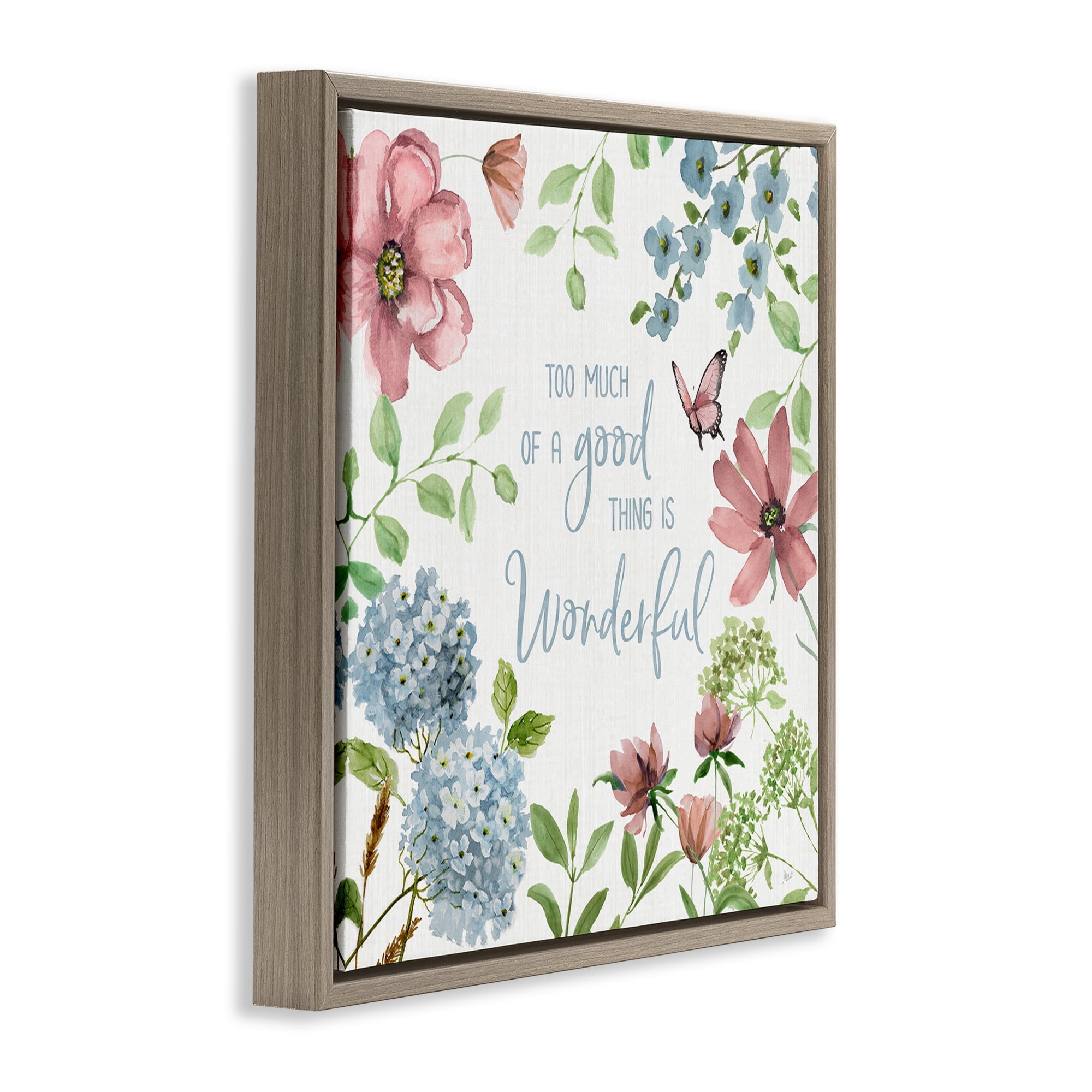 Stupell Industries Too Much Of A Good Thing Brown Framed Floater Canvas Wall Art, design by Nan