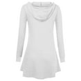 thumbnail image 5 of Womens Full Zip Up Long Hoodie Jacket with Pockets Classic Fit Lightweight Tunic Sweatshirt Open Front Cardigan (XL, White), 5 of 5