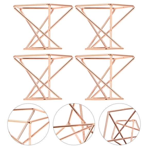 KONTONTY Rose Gold Metal Air Plant Holder for Home Use Durable and Practical 4Pcs