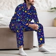 thumbnail image 7 of Salouo Mathematics And Chemistry Print Button-Front Long Sleeve Pajama Set for Men, Soft 2Pjs Men's Long Sleeve Sleepwear-Large, 7 of 7