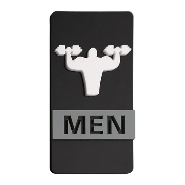Letrero de acrílico para inodoro, señal de identificación para inodoro, accesorios de 22 x 12 cm, elegante Hombres