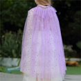 thumbnail image 5 of RUINIXCW Toddler Girls Fairy Princess Costume Kids Princess Cape Tulle Capes Costume Tie-up Sparkling Sequins Cloak Halloween Stage Dress Up Clothes, 5 of 6