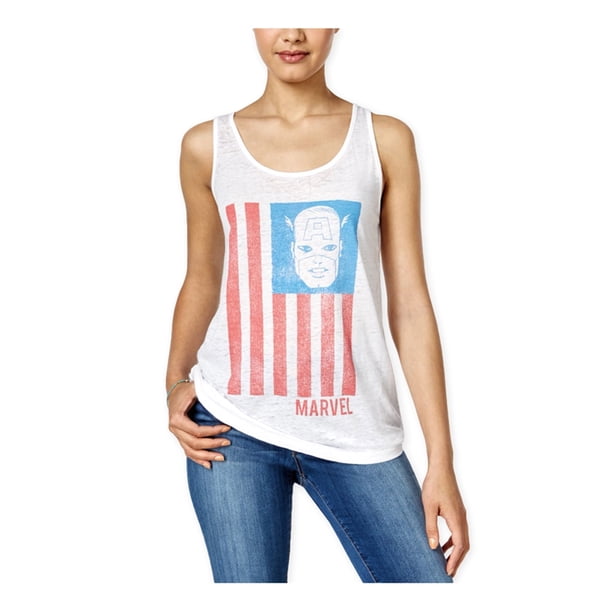 Camiseta sin mangas Marvel Comics Capitán América Blanco Mediana