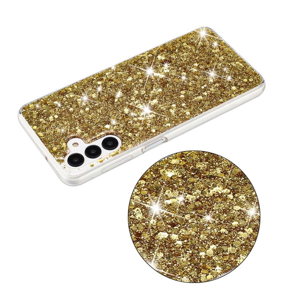 Compatible with Samsung Galaxy S26 Case, Glitter Bling Shockproof Anti-Scratch Anti-fall Ultra Slim Thin Fit Phone Case Cover for Girls Women,Trendy Sparkle Protective Cases,Gold
