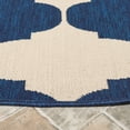 thumbnail image 3 of Safavieh Courtyard Elwyn Geometric Indoor/Outdoor Area Rug, Beige/Navy, 5'3" x 5'3" Round, 3 of 8
