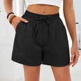 thumbnail image 6 of Byworldtasic No Boundarie Womens Casual Shorts Drawstring Comfy Elastic Waist Shorts Summer Pull On Short with Pockets, 6 of 8