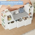 thumbnail image 3 of Homfa 4-in-1 Kids Toy Storage Cabinet, Bookshelf with 3 Drawers, Sturdy Toy Organizer with Reading Nook for Kids Room Playroom, White, 3 of 7