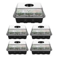 thumbnail image 2 of 5Pcs Seed Starter Tray Seedling Tray Humidity Adjustable Plant Germination Tray w/ Dome and Base Greenhouse Grow Trays 12-Cell Propagator Seed Starter Kit for Seeds Growing Starting, 2 of 7