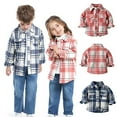 thumbnail image 7 of nerohusy Kids Toddler Flannel Shirt Jacket Plaid Long Sleeve Lapel Button Down Shacket Baby Boys Girls Fall Shirt Coat Outwear 3M-8Y Blue,3-6 Months, 7 of 7