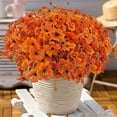 thumbnail image 5 of 10 Bundles Artificial Fall Flowers for Outdoors UV Resistant Fake Mums Silk Faux Flower Plastic Plants for Outside Front Porch Potted Planter Baskets Home Indoor Decorations (Fall Color), 5 of 5