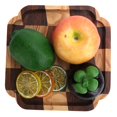 thumbnail image 3 of Wood Serving Tray, Wood Trays For Coffee Table, Pan Tea Tray Wooden Fruit Plate Dish Bowl Fruit Plate For Serve Breakfast,Appetizer,Coffee Kitchen Tableware 20x20cm, 3 of 8
