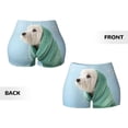 thumbnail image 3 of Sigee Dog Wrapped in Towel Print Women's High Waist Workout Shorts - Squat Proof, Tummy Control, Yoga and Gym Activewear-X-Large, 3 of 9