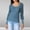 Blue, variant on AXXD Basic Blouses for Women Business Casual Summer 2024 Lace Trendy Round-Neck Long Sleeve Casual T-shirt Top Solid Blouse