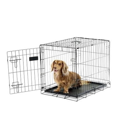 Carlson Pet Products SECURE AND FOLDABLE Single Door Metal Dog Crate, Small, 24.0"L x 18.0"W x 19.0"H