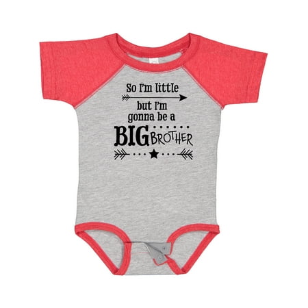 

Inktastic So I m Little but I m Gonna to Be a Big Brother Gift Baby Boy Bodysuit
