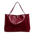 thumbnail image 4 of Bolso de color liso para mujer, otoño 2025, nuevo bolso de mano de moda retro europeo y americano, bolso de hombro brillante de gran capacidad para viajeros, 4 of 4