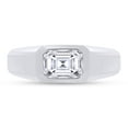 thumbnail image 2 of 7x5MM Emerald Cut Lab Created Moissanite Diamond Signet Engagement Ring For Men In 14K White Gold Over Sterling Silver(G-H Color,VVS1 Clarity,1.00 Cttw)-13, 2 of 7
