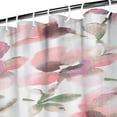 thumbnail image 2 of Ensemble de Rideaux de Douche avec Fermeture à Pression, Fleurs Rouges et Grises (5) Rideaux de Douche Réutilisables, Motif Polyester, 72x72 Pouces, 2 of 4