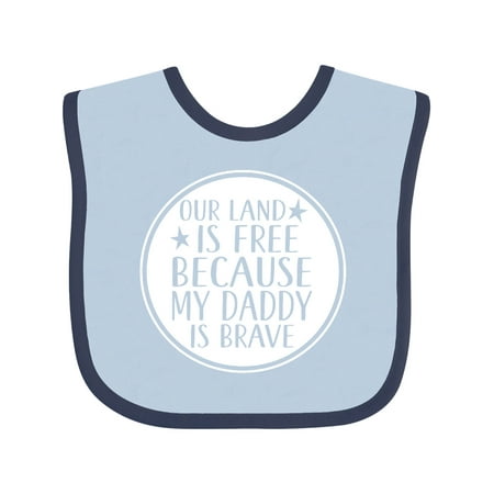 

Inktastic Military Daddy is Brave Land is Free Gift Baby Boy or Baby Girl Bib