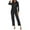 Black, variant on Sngxgn Women's Pajama Set Long Sleeve Top With Pants Lounge Sets Sleepwear Loungewear with Pockets(Beige,XL)