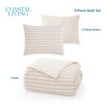 thumbnail image 5 of Coastal Living Tropical Luxe Striped 3-Piece Quilt Set, Full/Queen, Natural Ivory & Beige, Cotton-Linen Blend, 5 of 13