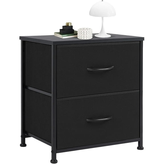 Nextay Nightstand, Bedside Table with 2 Fabric Drawers End Table for Bedroom, Living Room Dorm