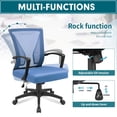 thumbnail image 4 of Lacoo Mid-Back Office Desk Chair Ergonomic Mesh Task Chair with Lumbar Support, Blue, 4 of 8
