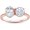 Rose, variant on 925 Sterling Silver 14K Yellow Gold Plating Round Shape & Oval Cut White Diamond Toi Et Moi 2-Stone Wedding Engagement Ring For Women
