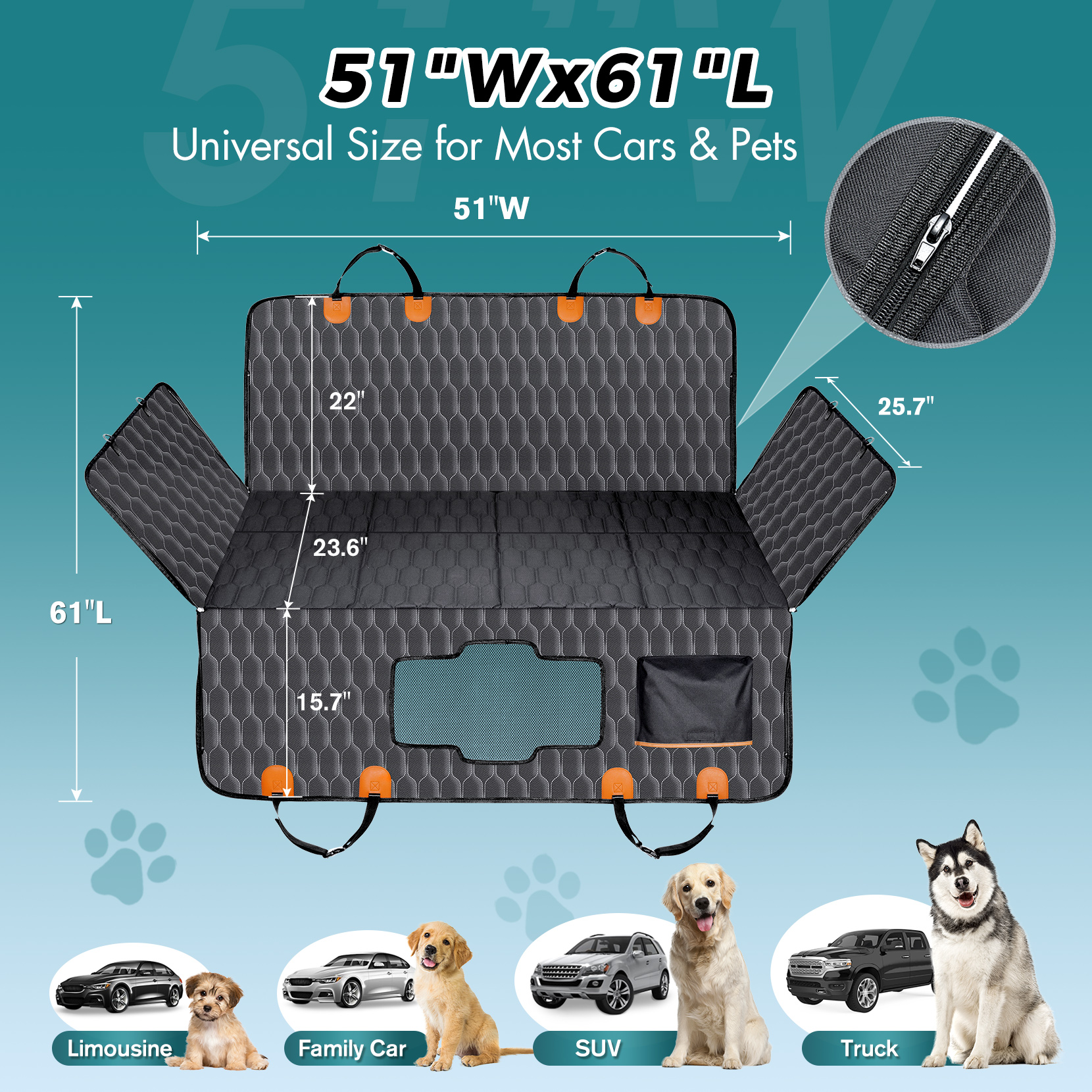 Mpow Back Seat Extender for Dogs, 330 lb Capacity, Waterproof photo 4