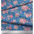 thumbnail image 2 of Soimoi Cotton Jersey Fabric Leaves & Rose Floral Print Fabric by the Yard 58 Inch Wide, 2 of 3